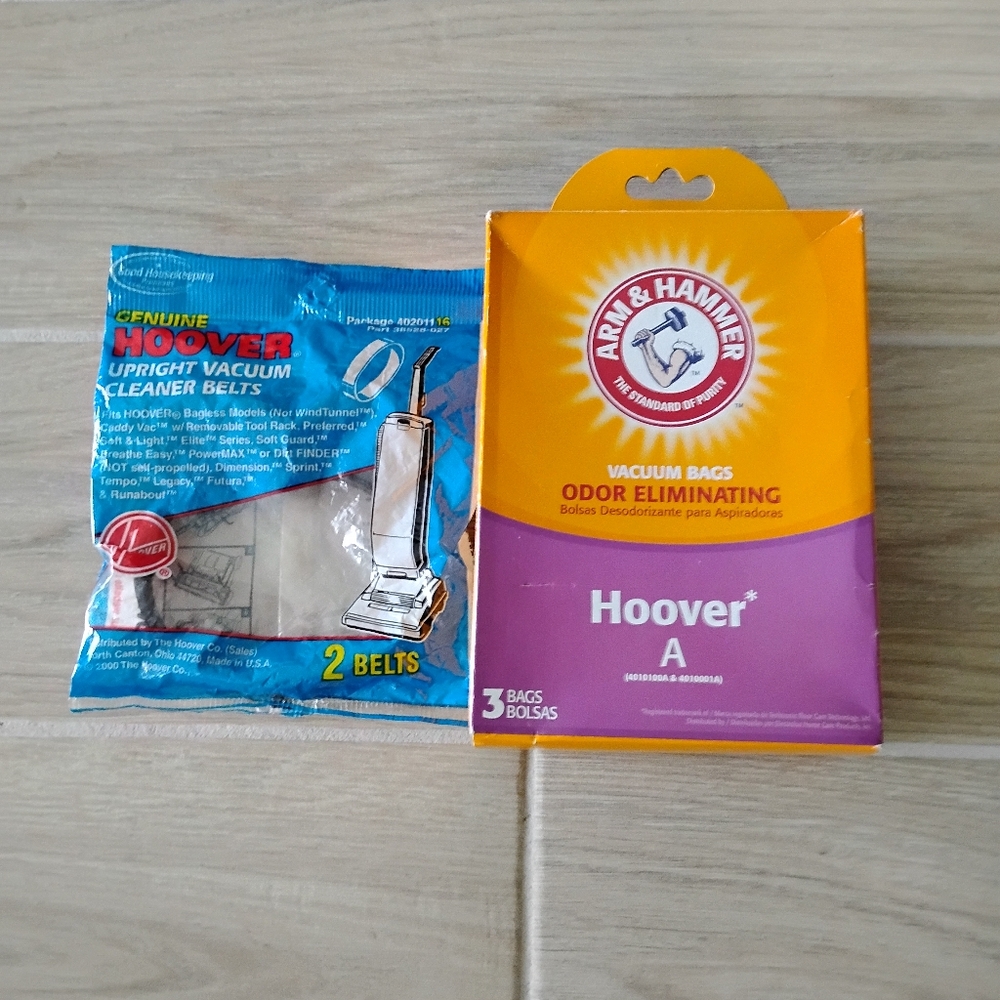 Hoover belt and vacuum bag